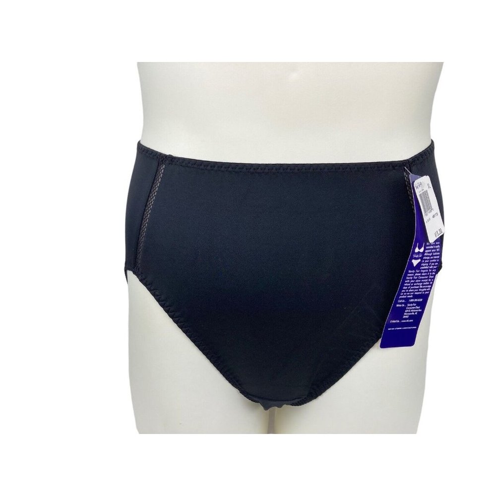 *NOS Vintage Vanity Fair Skin To Skin Black Panty Hi Cut Brief Sissy Retro 48113